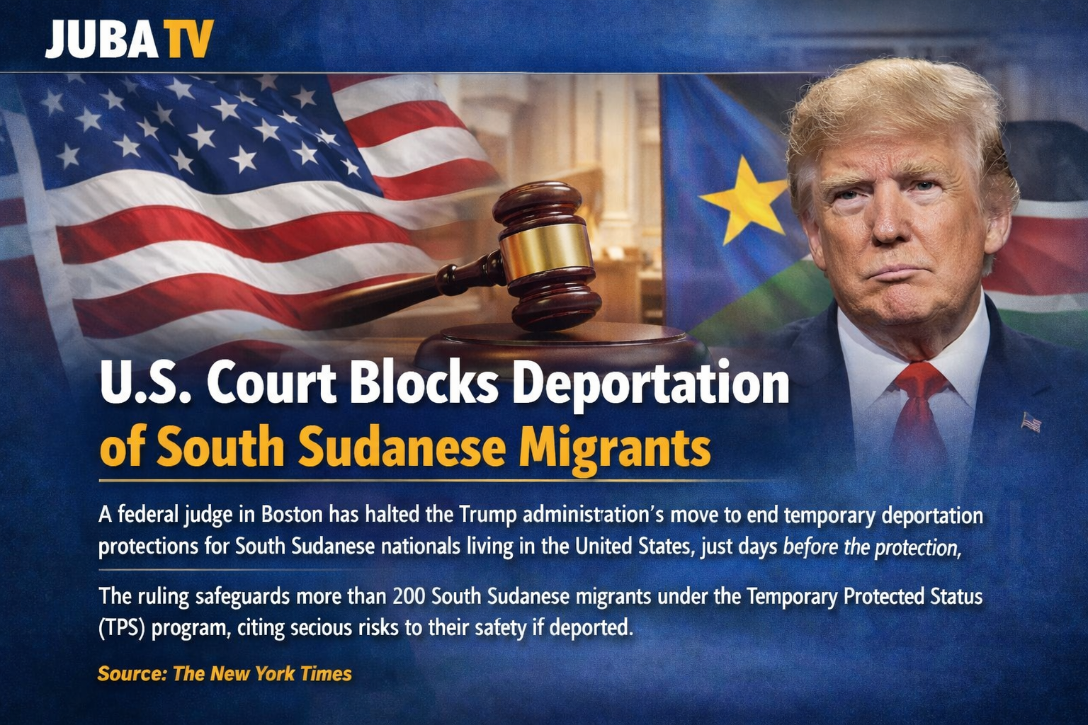 U.S. Court Blocks Deportation of South Sudanese Migrants U.S. Court Blocks Deportation of South Sudanese Migrants